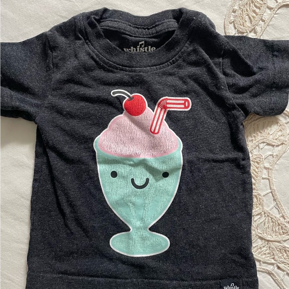 Whistle and Flute Kids Charcoal Milkshake Graphic Tee